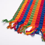 Multicolor Striped Guatemalan Table Runner (Green, Yellow, Red, Blue, Orange)