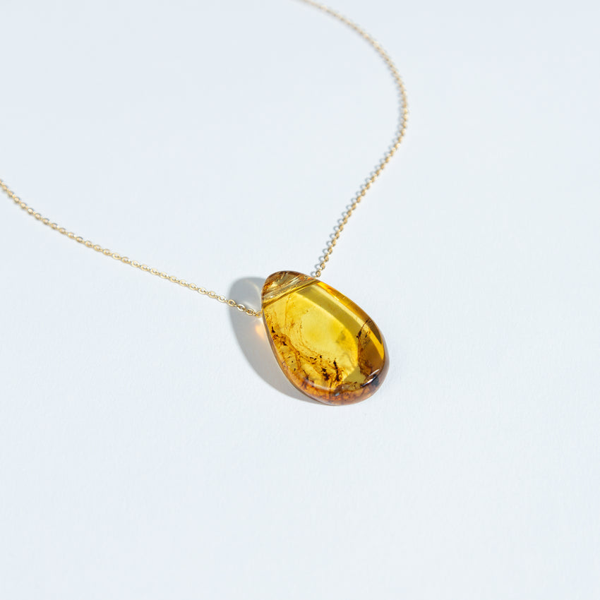 Amber Tear Drop Necklace