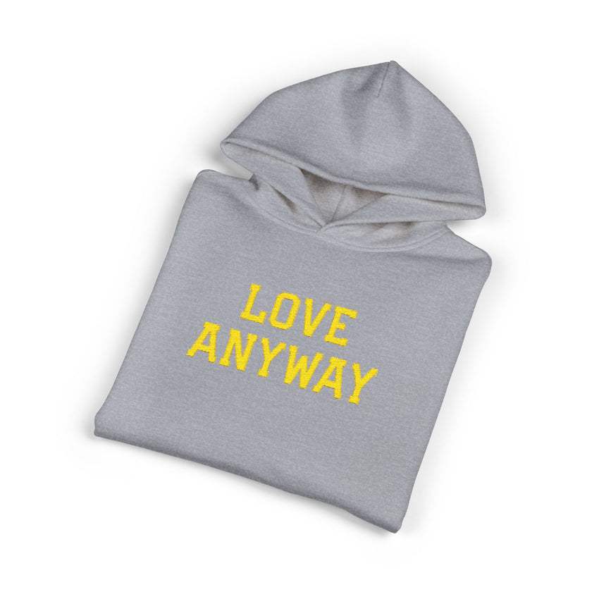 "Love Anyway" Gold Embroidered Relaxed Hoodie