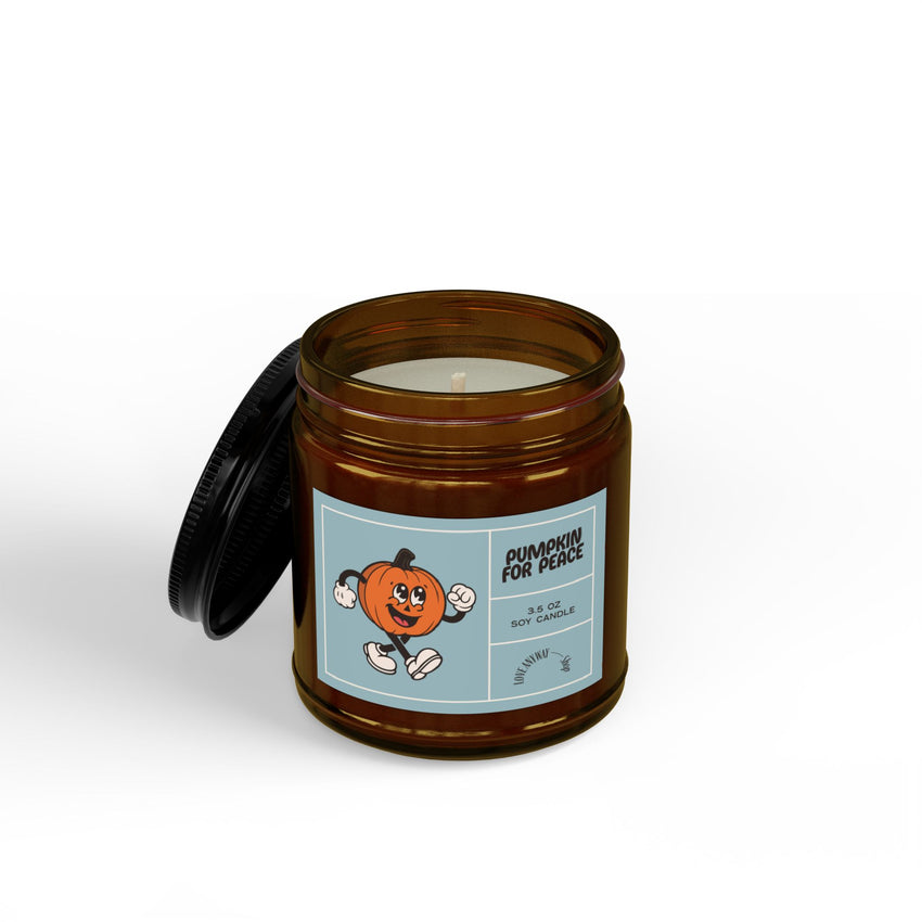 "Pumpkin for Peace" Scented Soy Candle with Black Lid