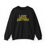"Love Anyway"  Collegiate Gold Embroidered Unisex Crewneck Sweatshirt