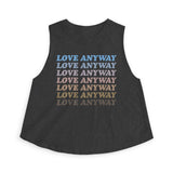 "Love Anyway" Vintage Waterfall Women's Crop Top