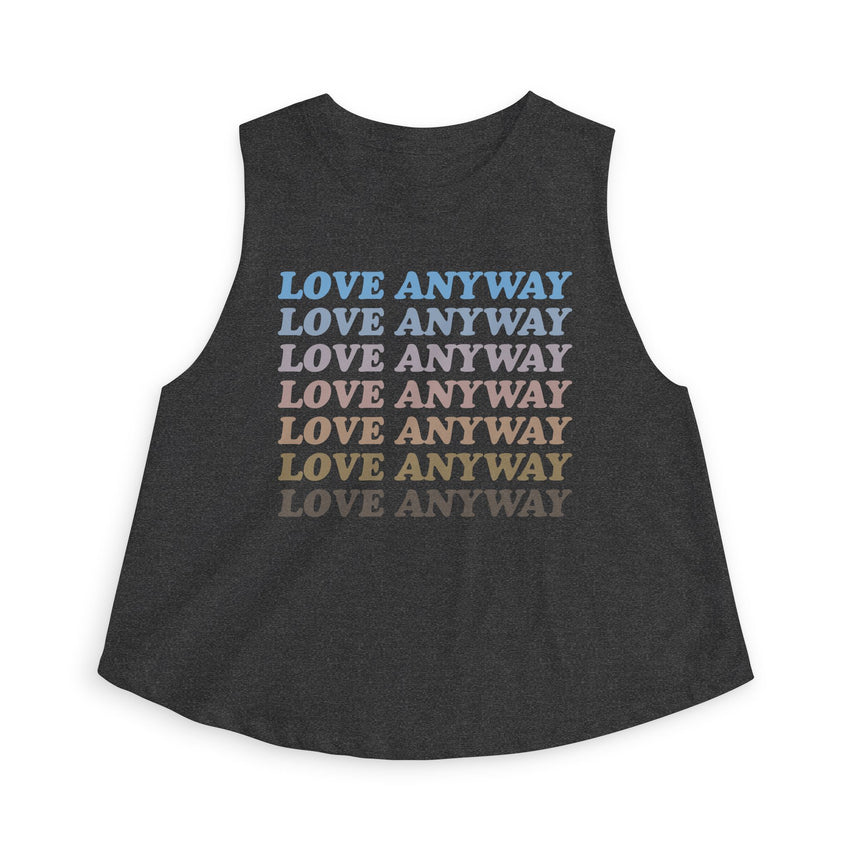 "Love Anyway" Vintage Waterfall Women's Crop Top