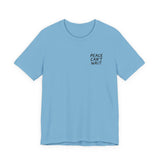 "Peace Can't Wait" Embroidered Unisex Jersey Short Sleeve Tee