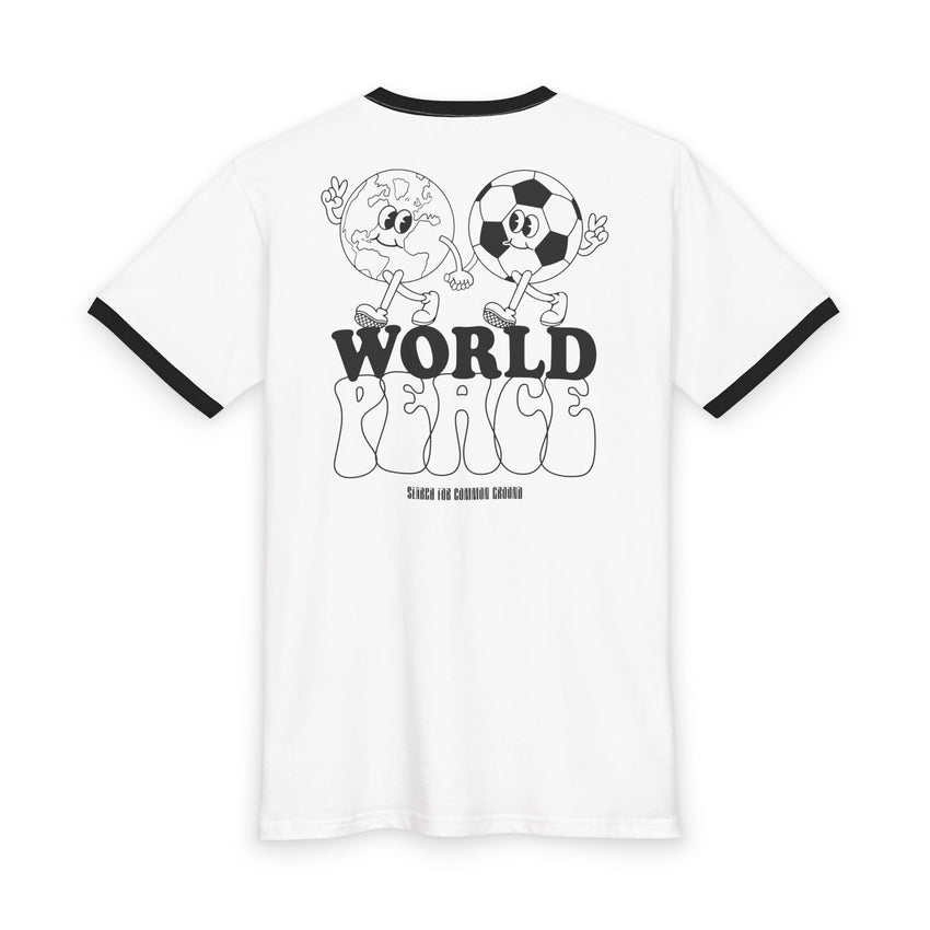 World Peace and Soccer Staple Ringer Tee