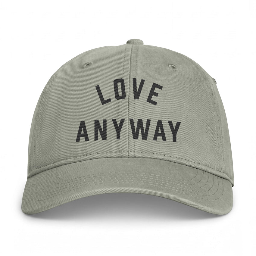"Love Anyway" Embroidered Coastal Washed Cap