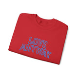 "Love Anyway"  Collegiate Royal Blue Embroidered Unisex Crewneck Sweatshirt