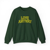 "Love Anyway"  Collegiate Gold Embroidered Unisex Crewneck Sweatshirt