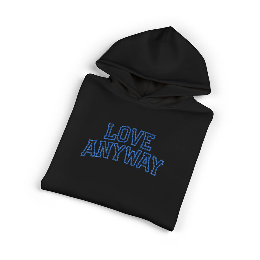"Love Anyway" Royal Blue Collegiate Embroidered Relaxed Hoodie