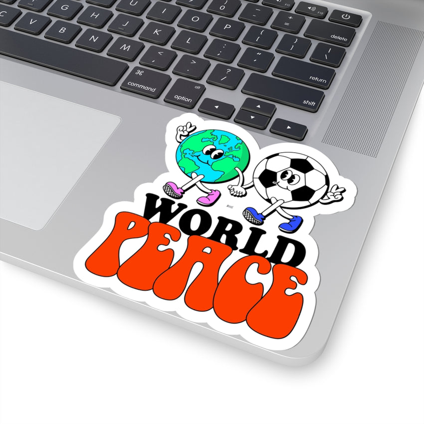 World Peace World and Soccer Ball Kiss-Cut Stickers
