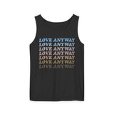 "Love Anyway" Vintage Waterfall Unisex Garment-Dyed Tank Top