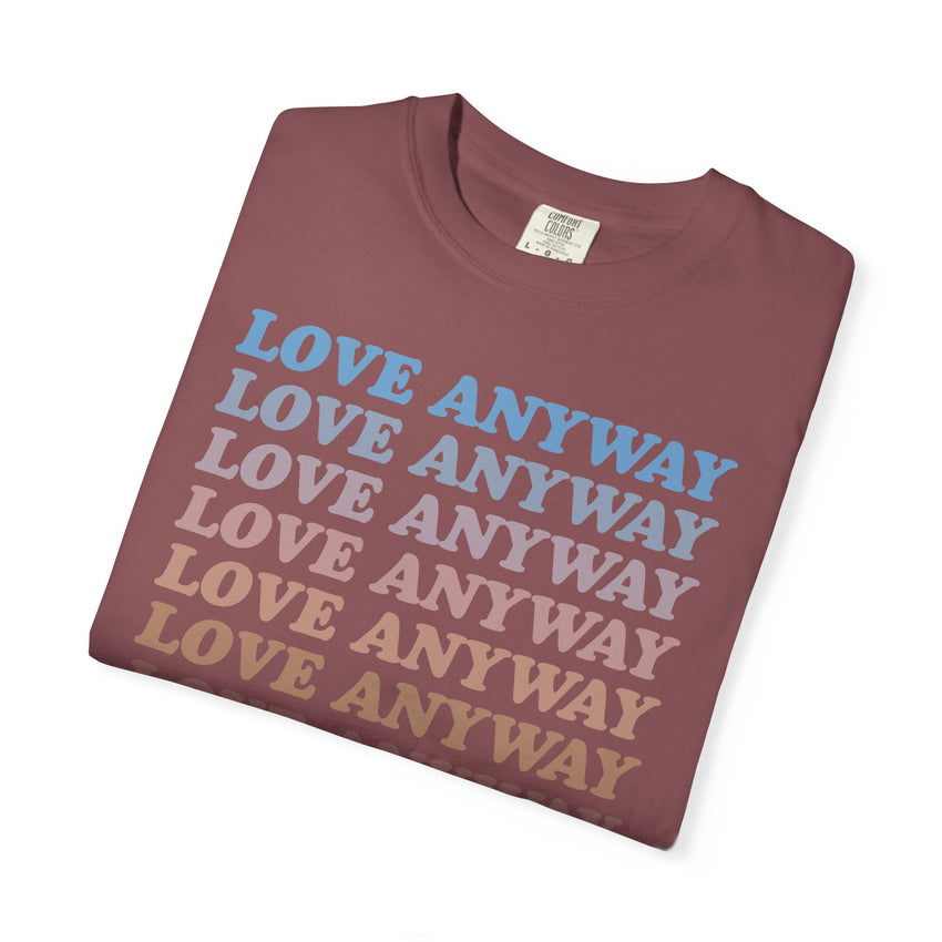 "Love Anyway" Vintage Waterfall Unisex Garment-Dyed T-shirt