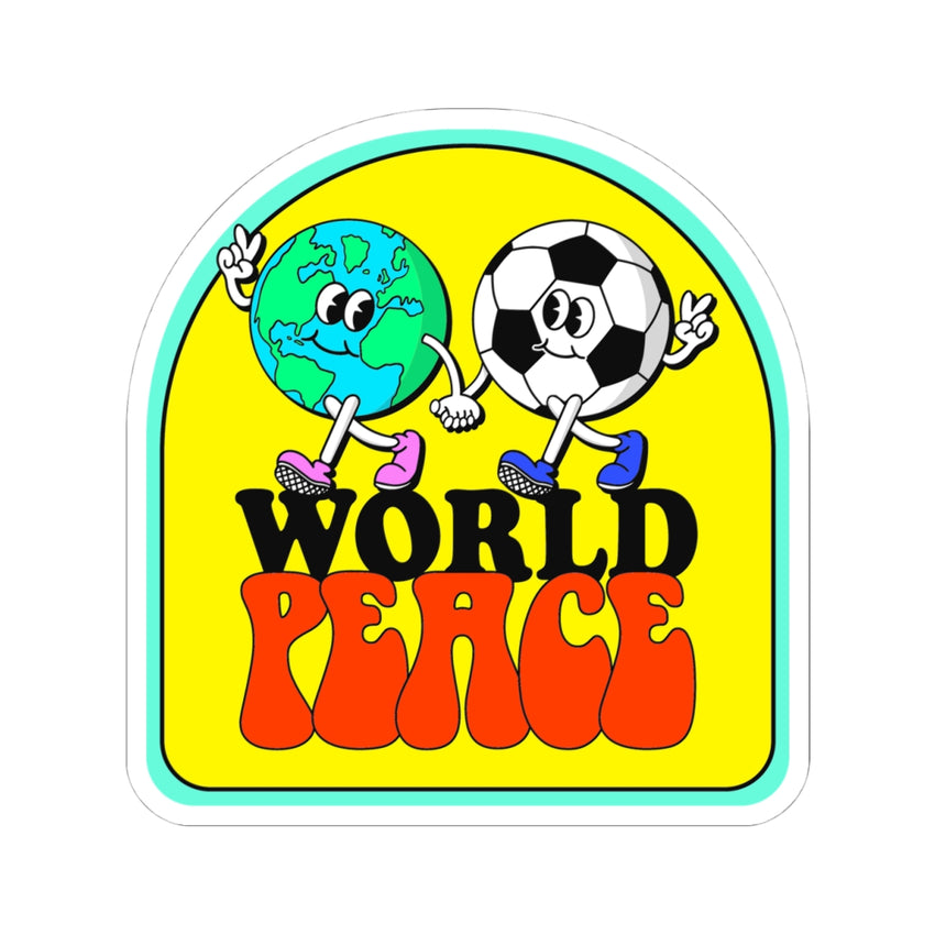 World Peace World and Soccer Ball Arch Kiss-Cut Stickers