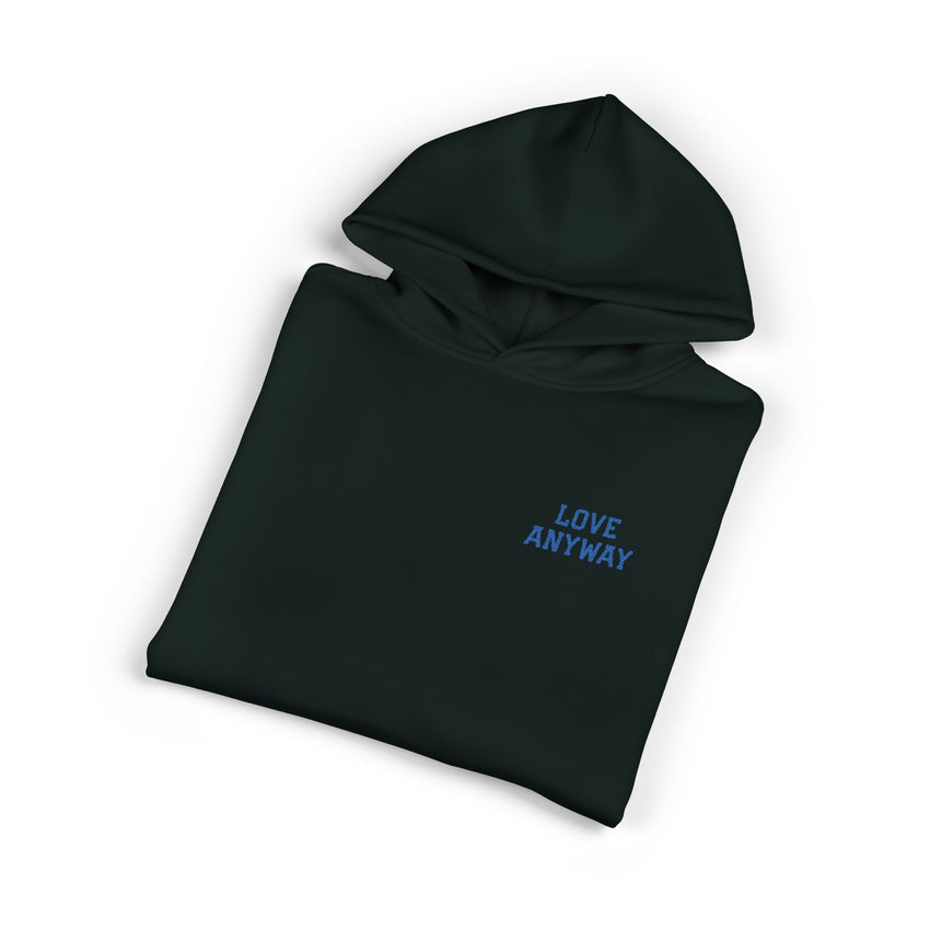 "Love Anyway" Royal Blue Embroidered Relaxed Hoodie