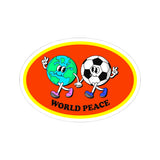World Peace World and Soccer Ball Oval Kiss-Cut Stickers