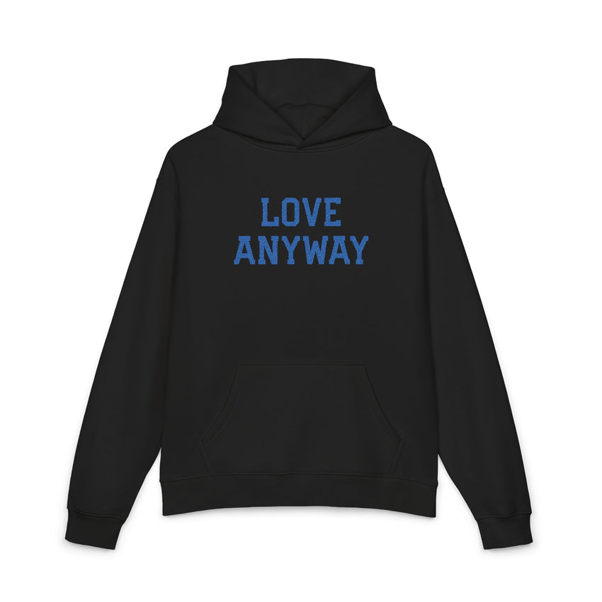 "Love Anyway" Royal Blue Embroidered Relaxed Hoodie