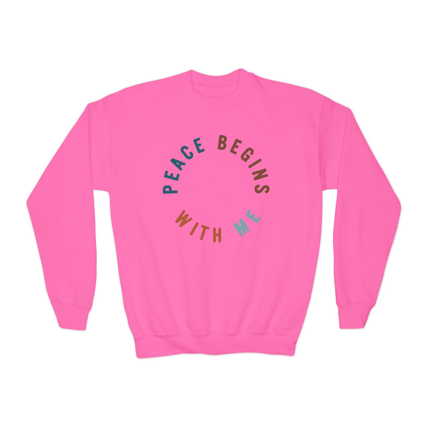 "Peace Begins With Me"  Youth Crewneck Sweatshirt