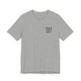 "Peace Can't Wait" Embroidered Unisex Jersey Short Sleeve Tee