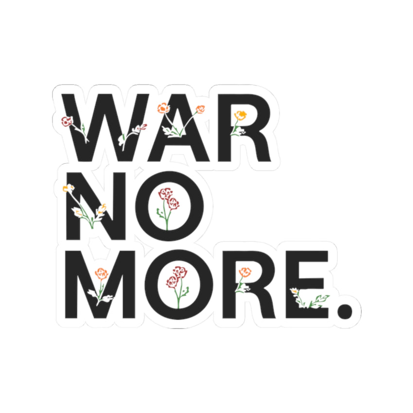 War No More Floral Kiss-Cut Sticker