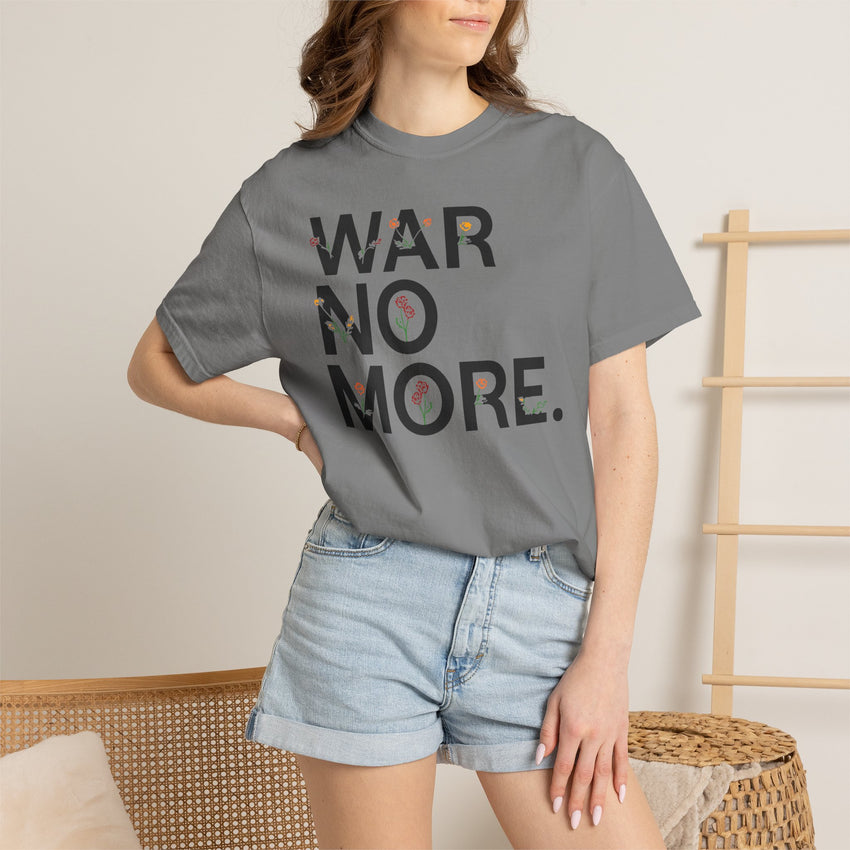 "War No More" Floral Unisex Garment-Dyed T-shirt