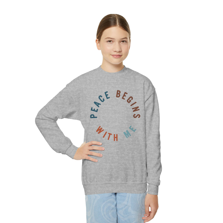 "Peace Begins With Me"  Youth Crewneck Sweatshirt