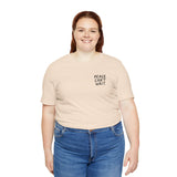"Peace Can't Wait" Embroidered Unisex Jersey Short Sleeve Tee