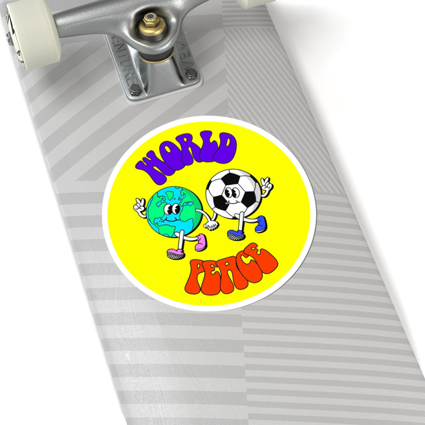 World Peace World and Soccer Ball Circle Kiss-Cut Stickers