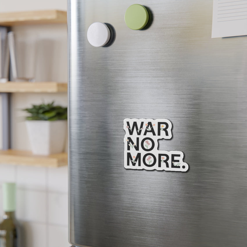 "War No More" Floral Die-Cut Magnet