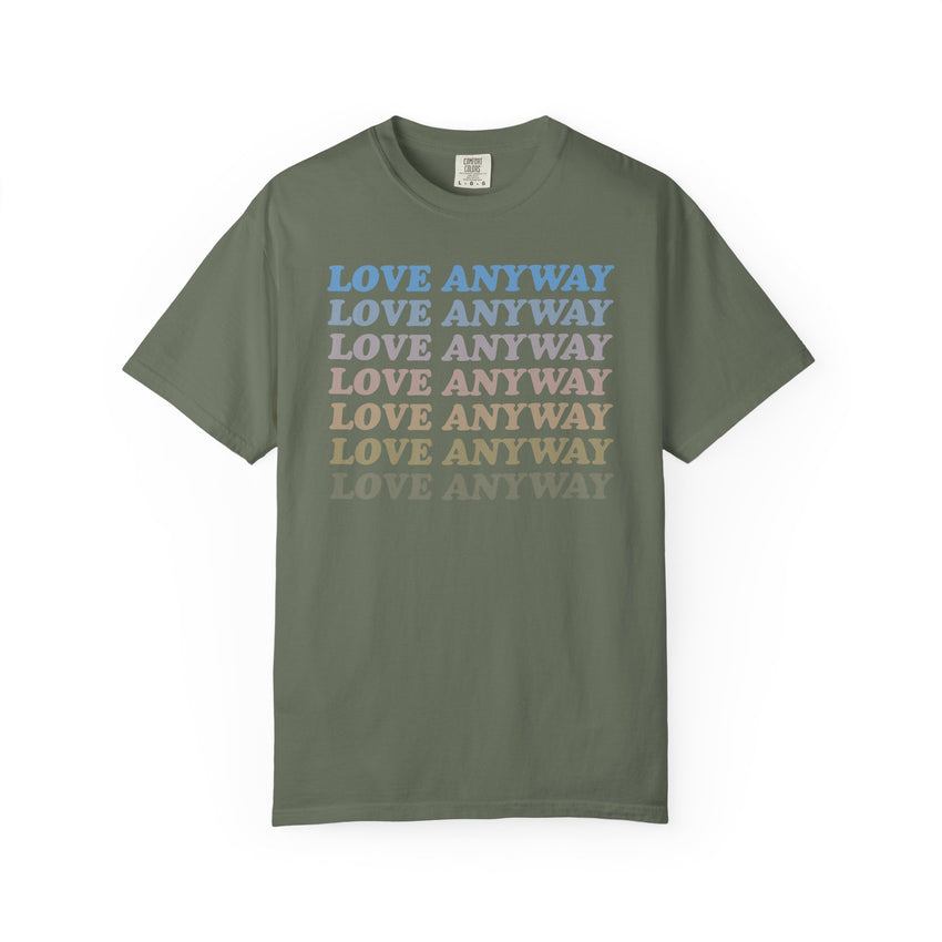 "Love Anyway" Vintage Waterfall Unisex Garment-Dyed T-shirt