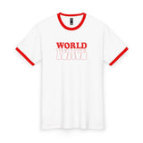 World Peace and Soccer Staple Ringer Tee