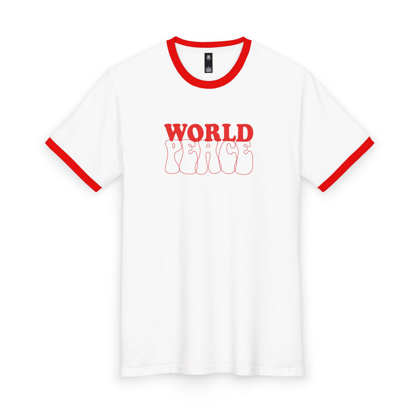 World Peace and Soccer Staple Ringer Tee