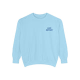 "Love Anyway" Royal Blue Embroidered Pocket Square Unisex Garment-Dyed Sweatshirt