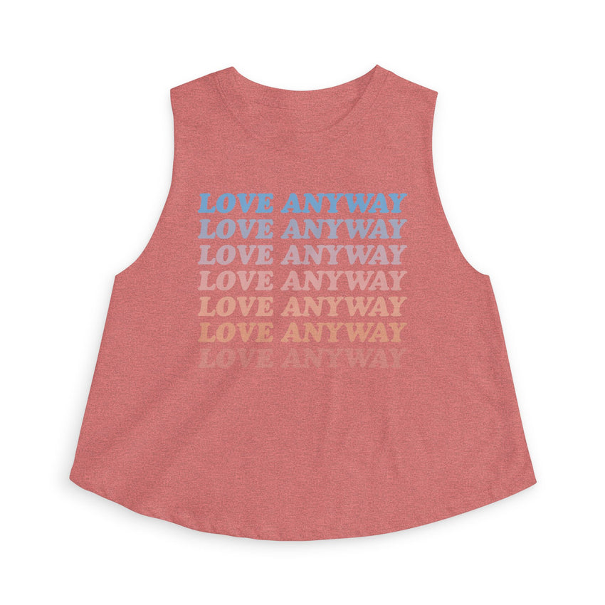 "Love Anyway" Vintage Waterfall Women's Crop Top