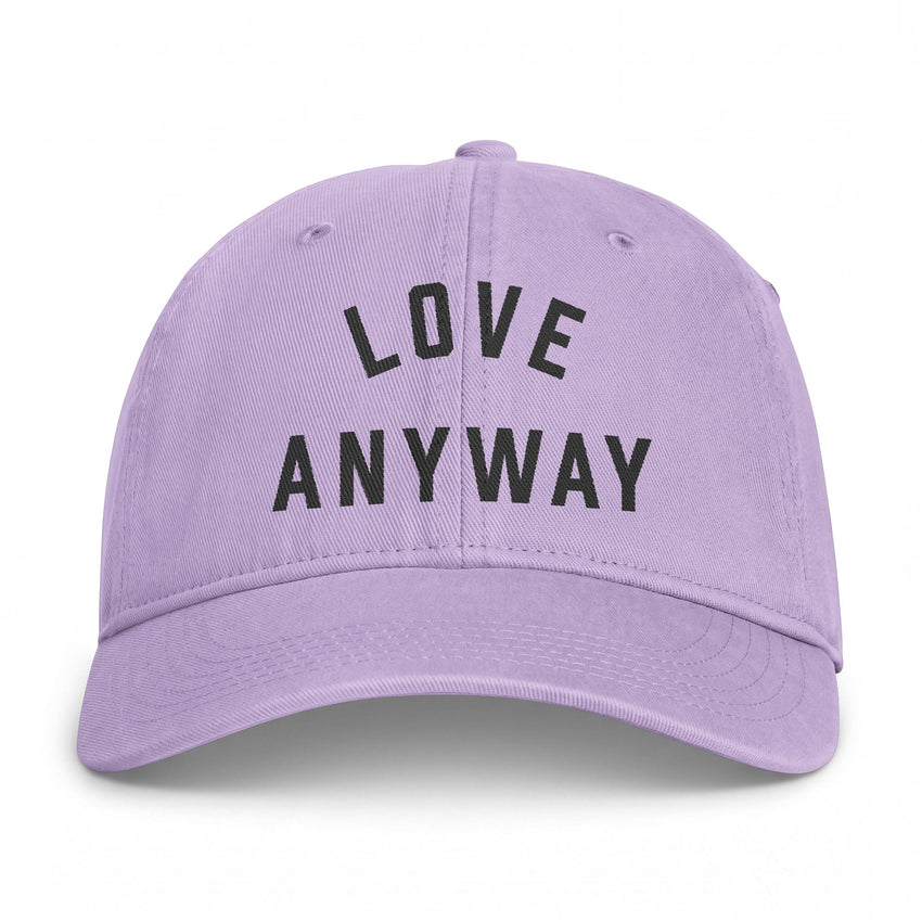 "Love Anyway" Embroidered Coastal Washed Cap