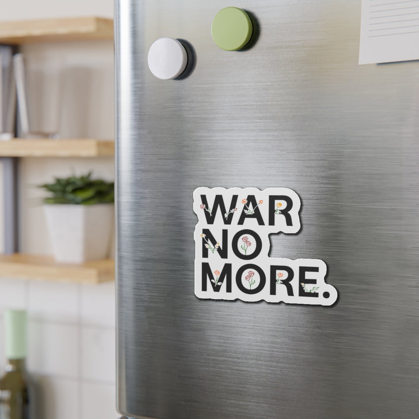 "War No More" Floral Die-Cut Magnet
