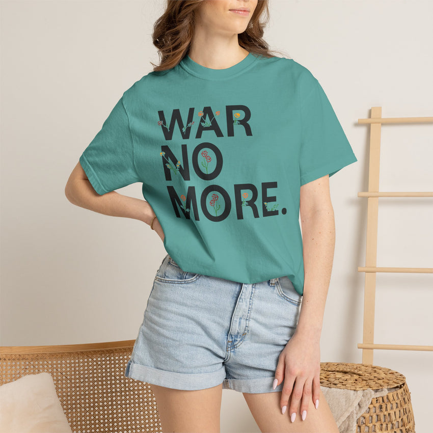 "War No More" Floral Unisex Garment-Dyed T-shirt