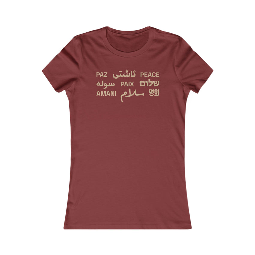 "Peace" Multi-Language Women's Favorite Tee