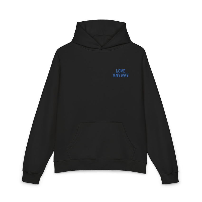 "Love Anyway" Royal Blue Embroidered Relaxed Hoodie