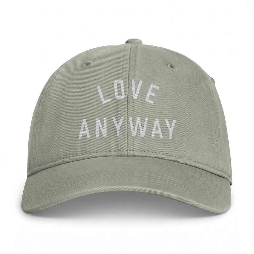 "Love Anyway" Embroidered Coastal Washed Cap