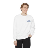 "Love Anyway" Royal Blue Embroidered Pocket Square Unisex Garment-Dyed Sweatshirt
