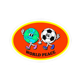 World Peace World and Soccer Ball Oval Kiss-Cut Stickers
