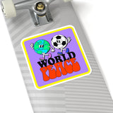 World Peace World and Soccer Ball Square Kiss-Cut Stickers