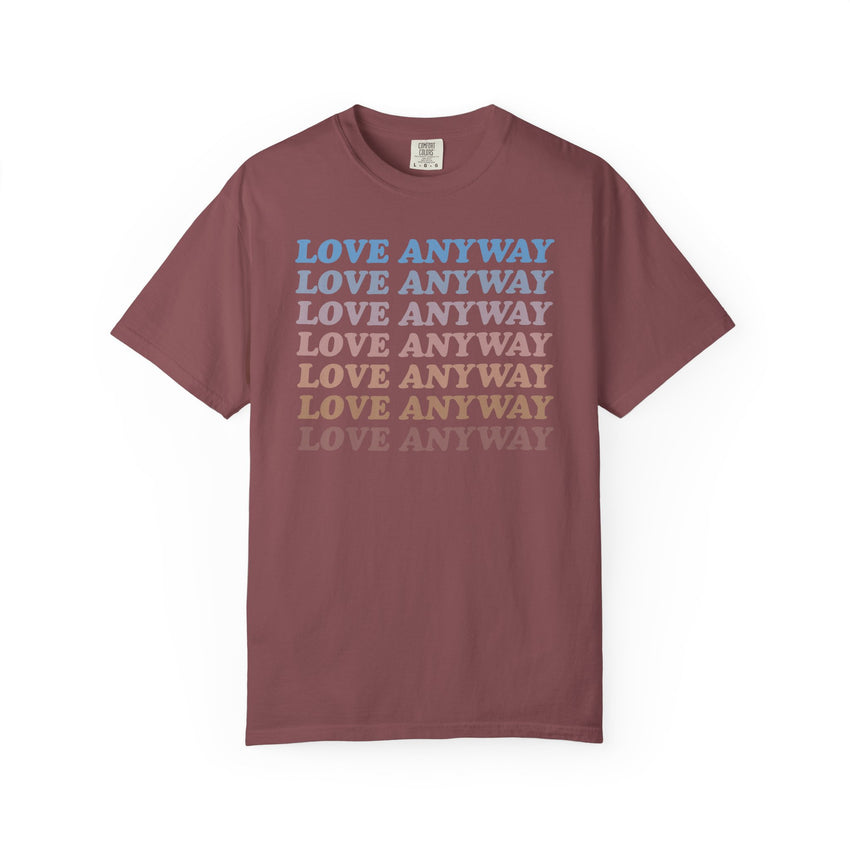 "Love Anyway" Vintage Waterfall Unisex Garment-Dyed T-shirt