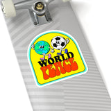World Peace World and Soccer Ball Arch Kiss-Cut Stickers