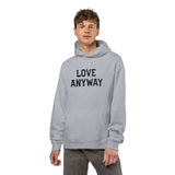"Love Anyway" Black Embroidered Relaxed Hoodie
