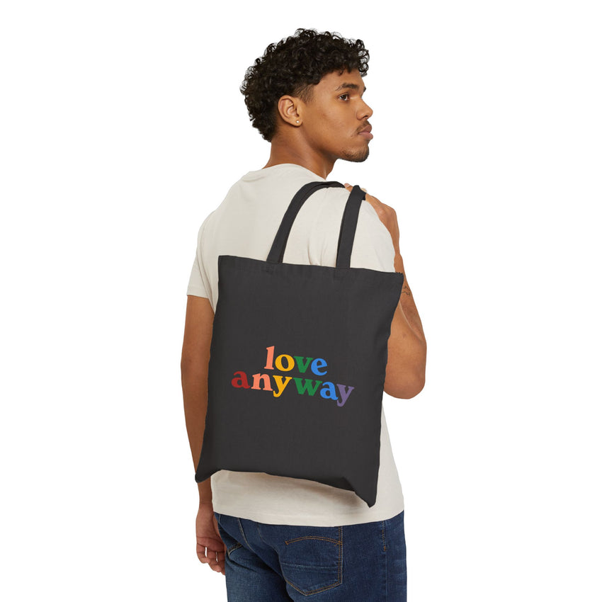"Love Anyway" Pride Cotton Canvas Tote Bag
