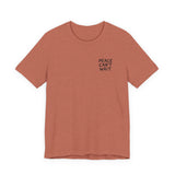 "Peace Can't Wait" Embroidered Unisex Jersey Short Sleeve Tee