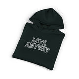 "Love Anyway" White Collegiate Embroidered Relaxed Hoodie