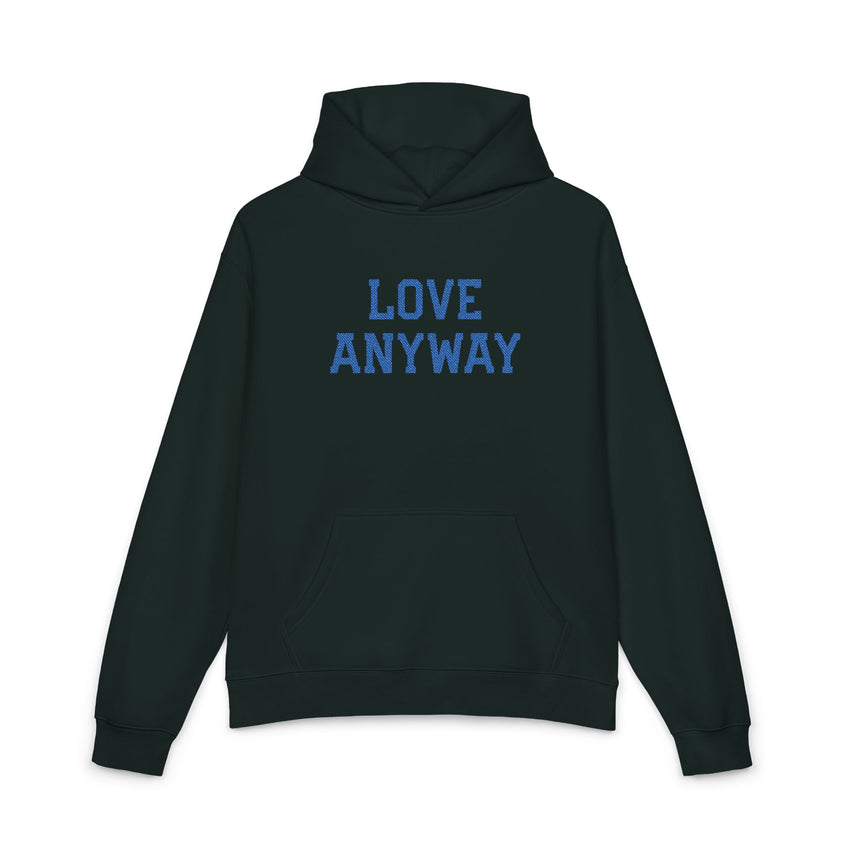 "Love Anyway" Royal Blue Embroidered Relaxed Hoodie