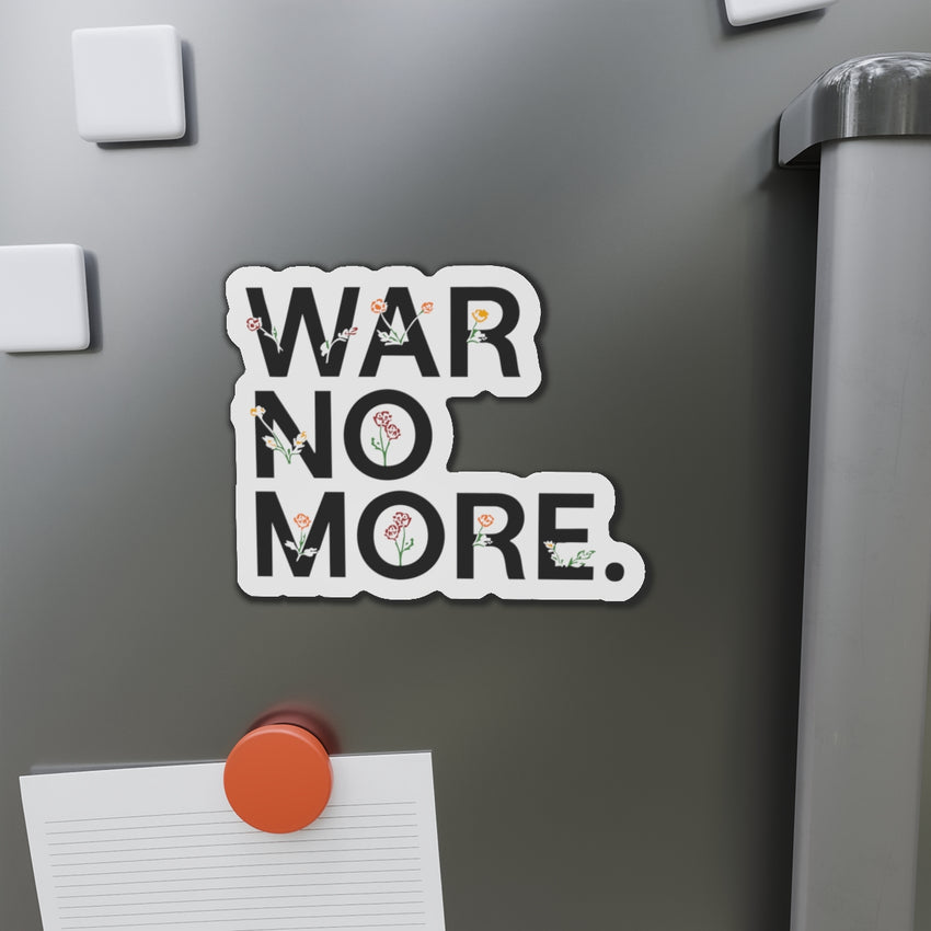 "War No More" Floral Die-Cut Magnet